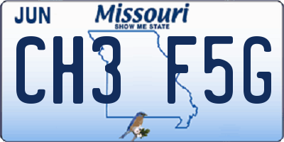 MO license plate CH3F5G