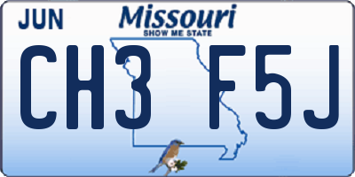 MO license plate CH3F5J