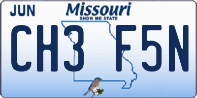 MO license plate CH3F5N