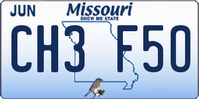 MO license plate CH3F5O