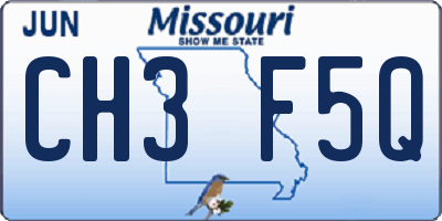 MO license plate CH3F5Q