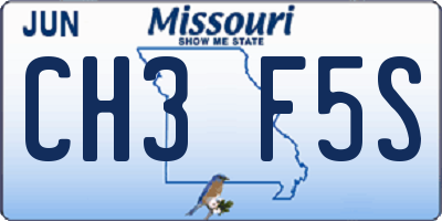 MO license plate CH3F5S