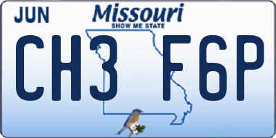 MO license plate CH3F6P