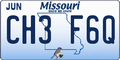 MO license plate CH3F6Q