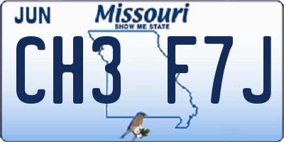 MO license plate CH3F7J