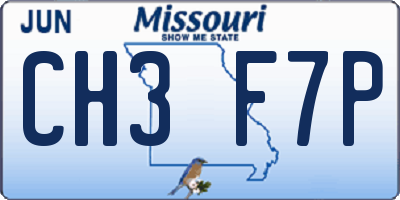 MO license plate CH3F7P