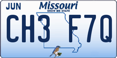 MO license plate CH3F7Q