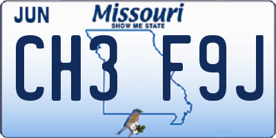 MO license plate CH3F9J