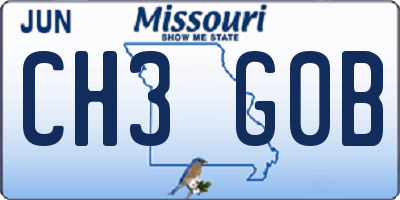 MO license plate CH3G0B