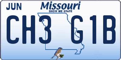 MO license plate CH3G1B