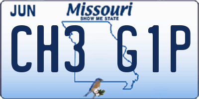 MO license plate CH3G1P