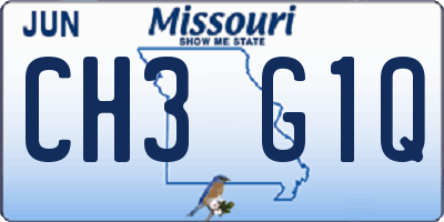 MO license plate CH3G1Q