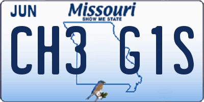 MO license plate CH3G1S