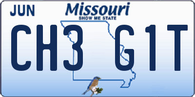 MO license plate CH3G1T