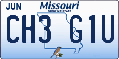 MO license plate CH3G1U