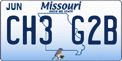 MO license plate CH3G2B