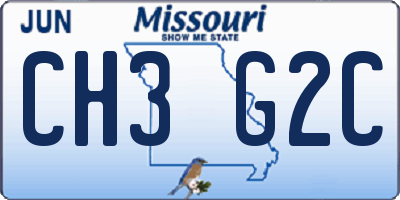 MO license plate CH3G2C