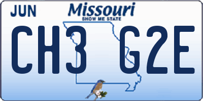 MO license plate CH3G2E