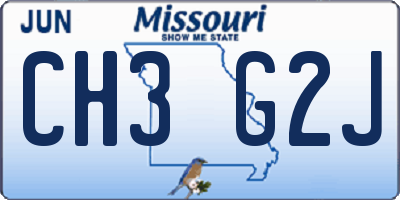 MO license plate CH3G2J