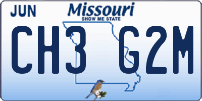 MO license plate CH3G2M