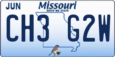 MO license plate CH3G2W