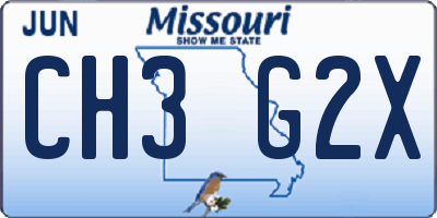 MO license plate CH3G2X