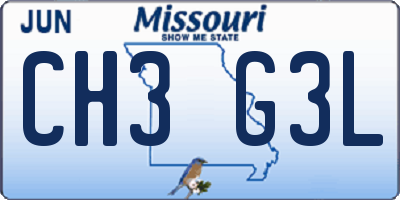 MO license plate CH3G3L