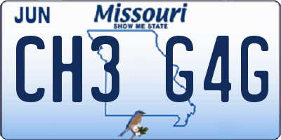 MO license plate CH3G4G