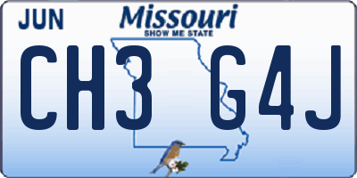 MO license plate CH3G4J
