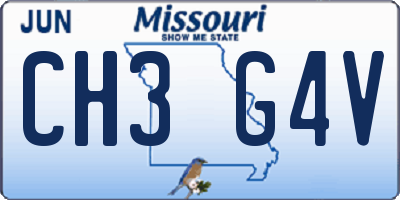 MO license plate CH3G4V