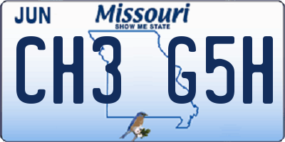MO license plate CH3G5H