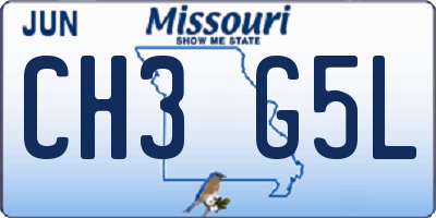 MO license plate CH3G5L