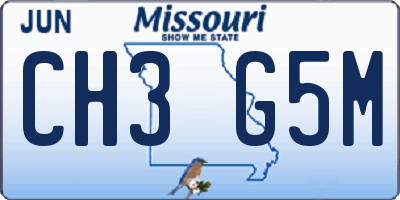 MO license plate CH3G5M