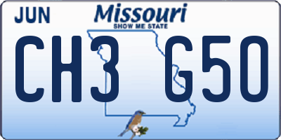 MO license plate CH3G5O