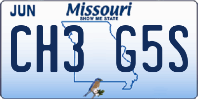 MO license plate CH3G5S
