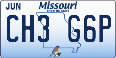MO license plate CH3G6P