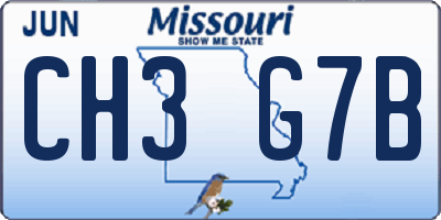 MO license plate CH3G7B