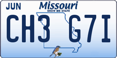 MO license plate CH3G7I