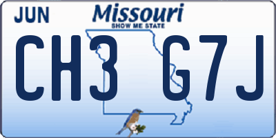 MO license plate CH3G7J