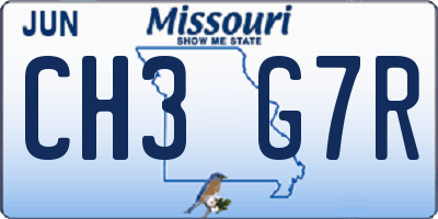 MO license plate CH3G7R