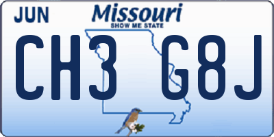 MO license plate CH3G8J
