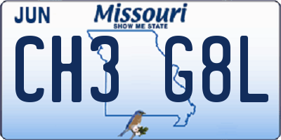 MO license plate CH3G8L