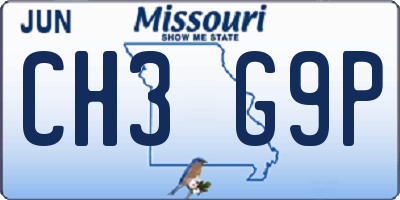 MO license plate CH3G9P