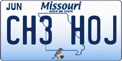 MO license plate CH3H0J