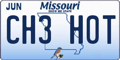 MO license plate CH3H0T