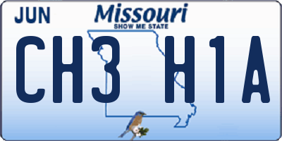 MO license plate CH3H1A