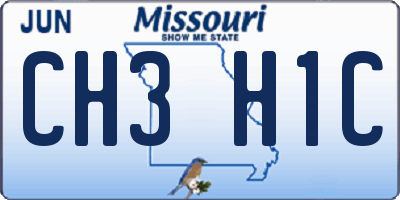 MO license plate CH3H1C