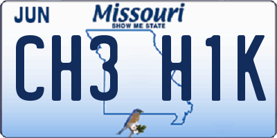 MO license plate CH3H1K