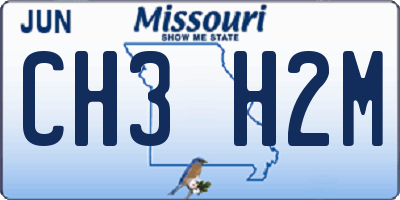 MO license plate CH3H2M