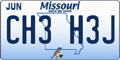 MO license plate CH3H3J
